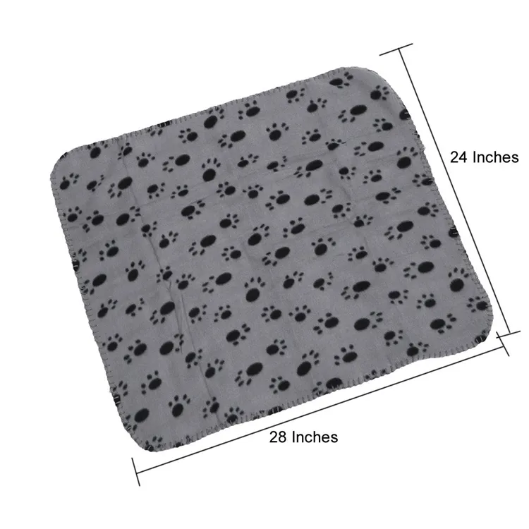 Puppy blanket warm dog pet sleeping mat pad camping bed cover with paw print