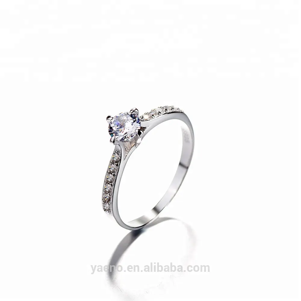 Newest Design Jewelry 925 Silver Single Stone Engagement Ring