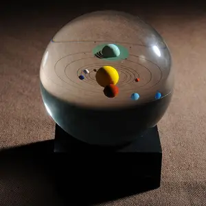 3D decorativo sfera di cristallo con galaxy incisione laser