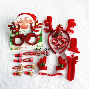 Christmas hair accessories set about hair clips and headband combine for kids
