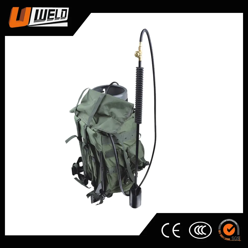 UWELD 400,000 BTU วัชพืชกระเป๋าเป้สะพายหลังโพรเพนไอไฟฉายชุดที่มีบีบวาล์ว