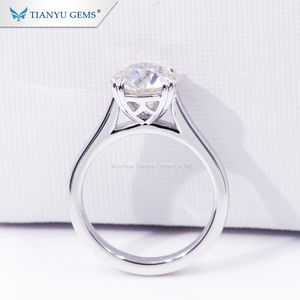 Tianyu-gemas personalizadas, moissanita de corte, Grado D vvs, oro blanco, de 18k anillo de diamante, precio - Product Image 3