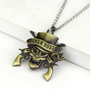 American Guns <span class=keywords><strong>N</strong></span>' <span class=keywords><strong>Roses</strong></span> Punk Style Skull Colgante Collar para Unisex - Product Image 3