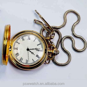 Reloj de Bolsillo de Moda con Cadena Dorada, Reloj de Bolsillo Occidental Regal de Cuarzo con Movimiento Japonés - Product Image 3