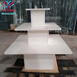 Tùy chỉnh thực hiện màu trắng gỗ vuông tầng quần áo cửa hàng hiển thị bảng - Product Image 4