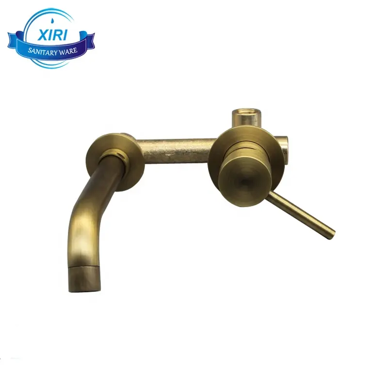 Hot selling wall mount dual hole antique faucets for bathroom solid brass in wall concealed basin faucets