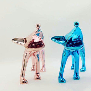 Escultura de perro hecha a mano personalizada en estilo de dibujos animados resina de arte decorativo duradero para el hogar y la Oficina galvanizada - Product Image 2