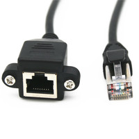 Cable de montaje en panel Cat5e de red Ethernet Rj45 de ángulo de 90 grados personalizado de fábrica