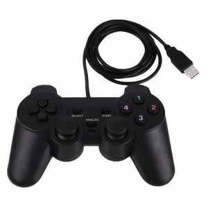 Sốc Rung Bộ Điều Khiển Trò Chơi Có Dây USB Bộ Điều Khiển Chơi Game Joypad Tay Cầm Điều Khiển Cần Điều Khiển Cho Máy Tính PC Máy Tính Xách Tay Màu Đen - Product Image 1