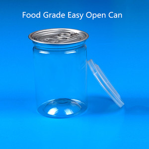 Clear 490ml PET Plastic Soft Drink Can