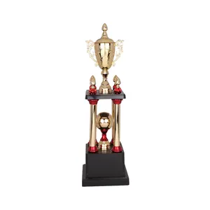 Cheapest big trophy cup custom metal trophy and trophy parts