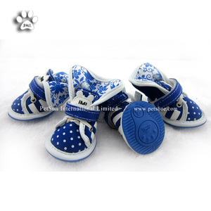 Pet Dog Cachorro <span class=keywords><strong>Azul</strong></span> Denim antideslizantes Deporte Zapatos Botas Zapatillas tamaño # 5 - Product Image 3