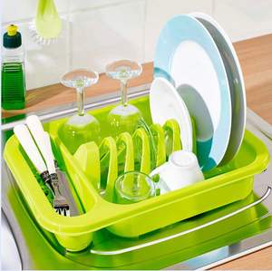 Haixing 2020 Best Sale Plastic Kitchen Dish Rack for Drying with Cutlery Tray 8808