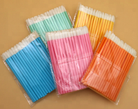 Pinceau à lèvres floqué jetable en gros, applicateur de brillant à lèvres, baguette de maquillage pour gloss la moins chère