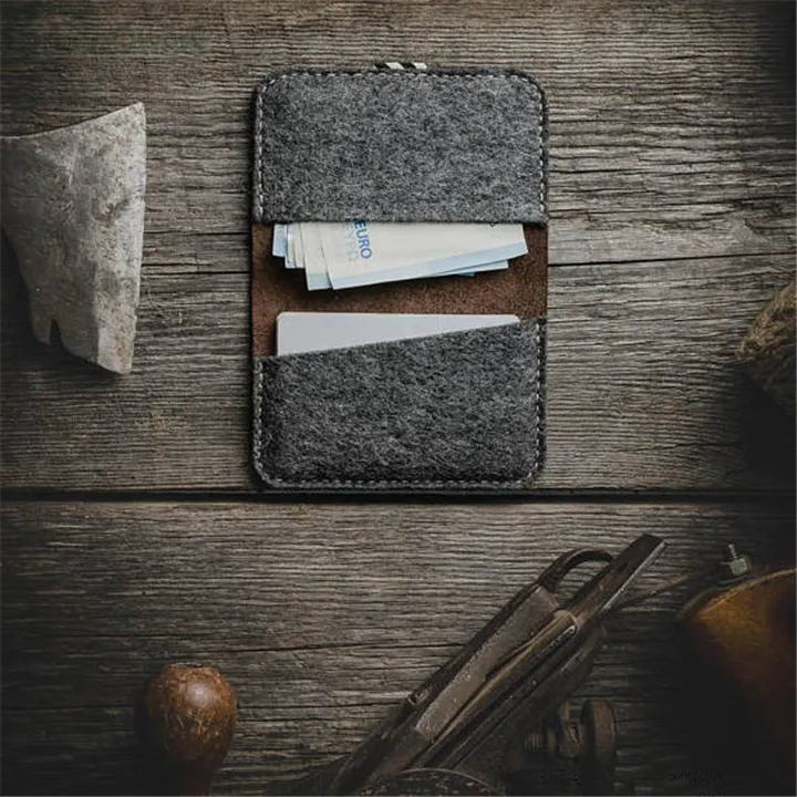 Wholesale retro durable Handmade high quality leather card holder, credit card wallet, business card case