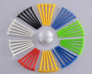 70mm 2 3/4 Zoll sortierte Farbe Groß verpackung 5 Prong reibungs armes Kunststoff-Golf-T-Shirt