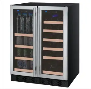 36Bottle Dual Zone lg compressor wooden sliding ball bearing Wine Refrigerator fridge