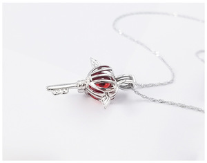 Amor deseo perla joyería de los niños medallón de corazón de plata esterlina jaula oyster colgantes s925 venta al por mayor - Product Image 1