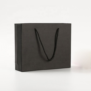 impreso de <span class=keywords><strong>papel</strong></span> Kraft negro ropa de regalo de compras bolsa de embalaje de <span class=keywords><strong>papel</strong></span> con mango de algodón - Product Image 6