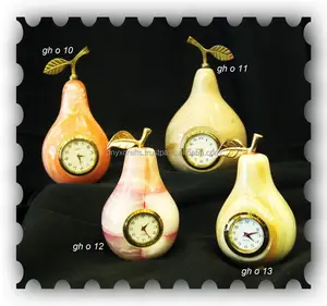 Horloge de bureau et de table en forme de poire en onyx - Product Image 1