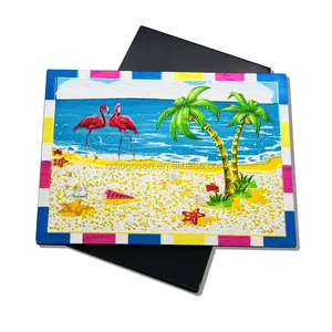 Aimants de réfrigérateur en aluminium 3D, motif flamant rose, Souvenirs tropicales, beauté de plage, 1 pièce