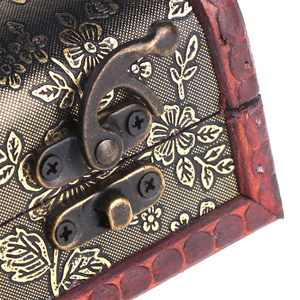 Заводской заказ пиратское кольцо ожерелье ювелирный контейнер Креативный дизайн деревянная коробка ручной ретро шкатулка с замками - Product Image 6