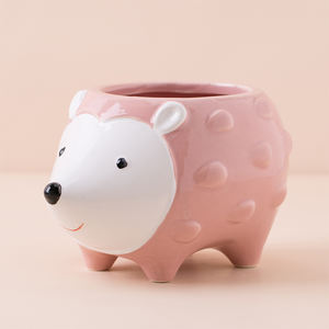 装飾的なかわいい安いセラミック動物ハリネズミ型プランターポット - Product Image 4