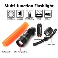 Nouveau étanche IPX5 LED sécurité Signal bâton baguette travail lumière Zoom torche lampe de poche lampe de secours pour la circulation