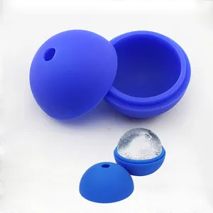 Cube de crème glacée rond sans BPA, grand logo personnalisé de 7.5cm, moule en silicone pour Whisky - Product Image 1