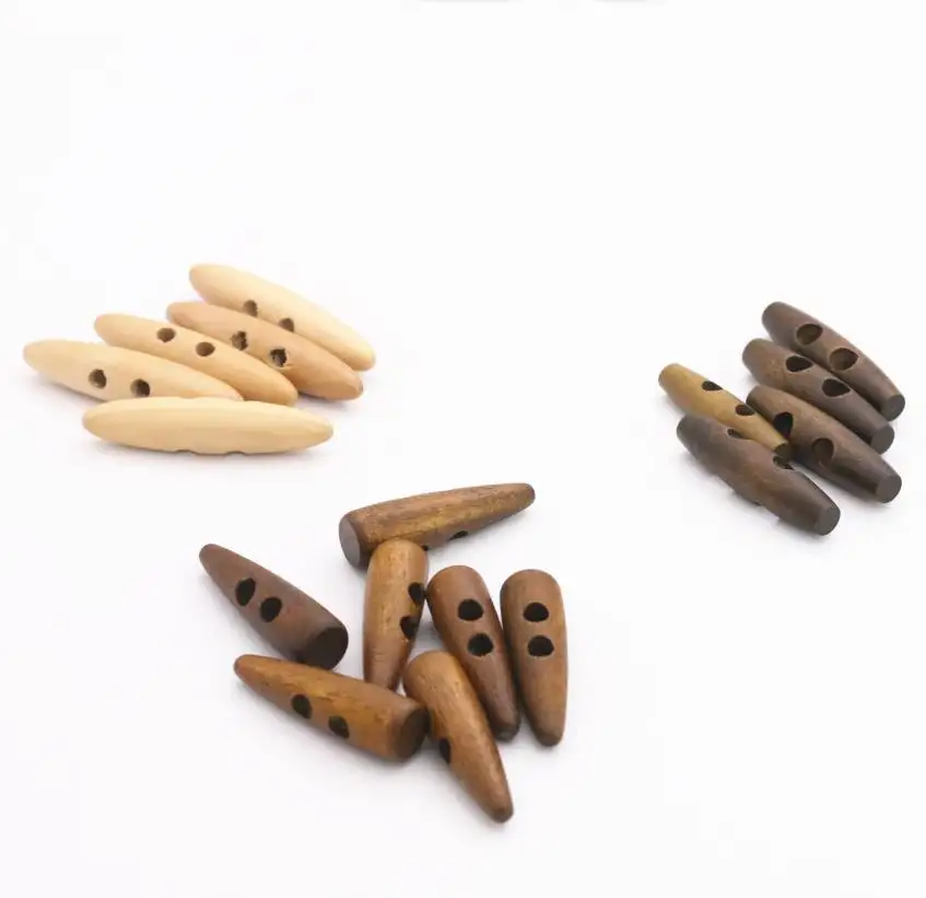 Wooden buttons natural toggle button for coat big size different colors sewing buckle apparel accessories