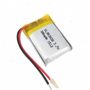 深圳锂 3.7 v 380 mah 锂聚合物 802028 相机充电电池