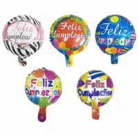 2018新着スペイン語Feliz cumpleanos誕生日パーティーの装飾丸い形のカラフルなお誕生日おめでとう風船