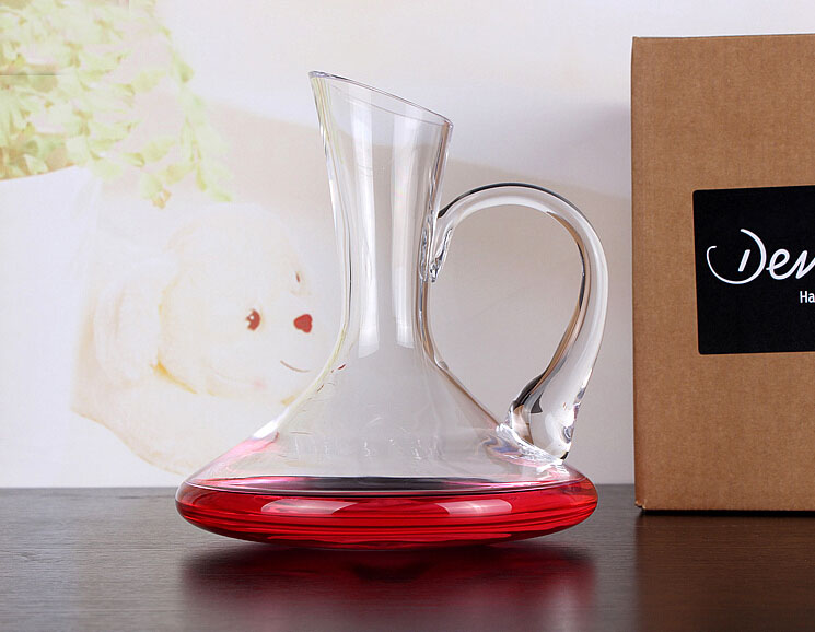 Amazon hotsale 1250/1500ml leadfree crystal glass wine decanter for gift