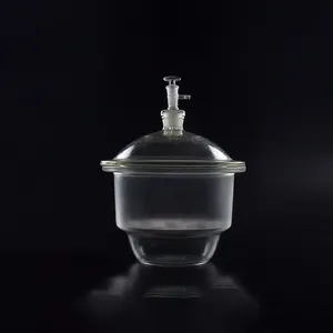 Uso em laboratório exsicador de vácuo com terra-na rolha de vidro estoque e prato de porcelana