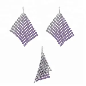 Fashion Glitter Aluminium Violet Sequine Earrings for Women