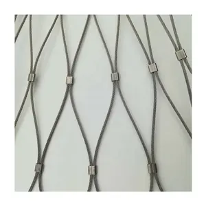 AISI 304 316 Architectural Rope Diamond Ferrule Type Flexible Stainless Steel Wire Cable Mesh