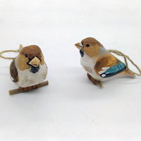 Vente en gros d'usine, oiseaux en bois décoratifs, modèle artisanal en bois sculpté, oiseaux en bois sculpté