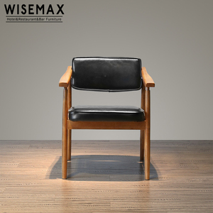 WISEMAX Vente chaude <span class=keywords><strong>Chaise</strong></span> de salle à manger avec cadre en bois <span class=keywords><strong>Chaise</strong></span> de restaurant <span class=keywords><strong>Chaise</strong></span> en bois massif <span class=keywords><strong>Hans</strong></span> <span class=keywords><strong>Wegner</strong></span> avec coussin en cuir PU - Product Image 3