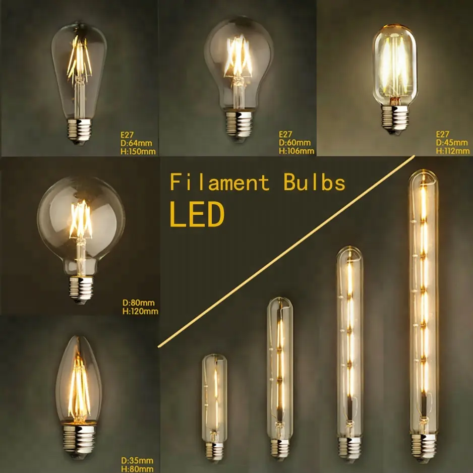 Led Bulb Filament Led Bulb ST64 A60 G80 E27 Top Quality Led Edison Filament Light Bulb