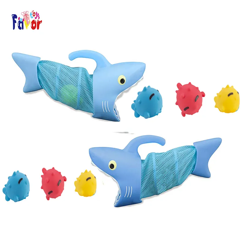 Sunny Patch Spark Shark Fish Hurt Pool Game With 1 Net And 4 Fish To Catch