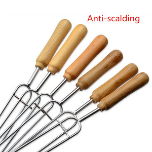 حار 12 قطعة U شكل معدن أسياخ شواء الشواء في الهواء الطلق نزهة الشواء إبرة أدوات للشواء أواني - Product Image 3