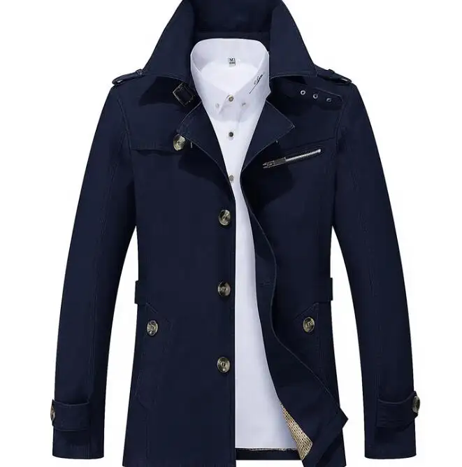 Zm35851a casaco masculino novo modelo, à prova de vento, longo, para primavera e outono