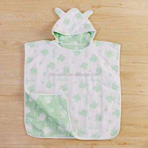 Toallas con capucha poncho para niños toalla gasa toalla llanura camisetas para el bebé - Product Image 4