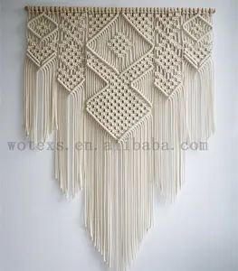 HW027, superventas, macramé anudado a mano, pared colgante, espiga de madera de algodón, decoración, macramé grande, tejido, tapiz colgante de pared - Product Image 1