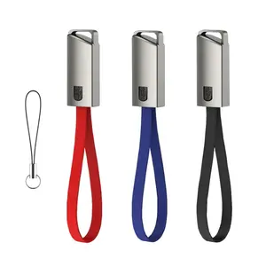 Laimoda mini chaveiro portátil 2.4a, chaveiro curto tipo c com sincronização de dados de nylon trança cabo de dados carregador usb c