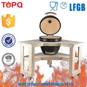 Topq cuisine meubles célèbre Hot pierre barbecue grill en bois barbecue kamado de table