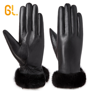 GL — gants en cuir et fourrure de vison pour <span class=keywords><strong>femme</strong></span>, gantelets de <span class=keywords><strong>luxe</strong></span>, de qualité supérieure, pour l'<span class=keywords><strong>hiver</strong></span> - Product Image 4