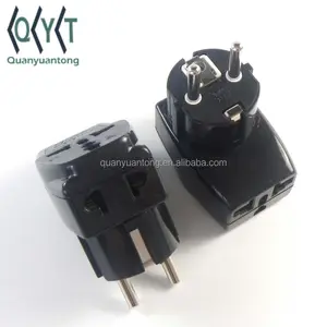 Adaptor Steker Listrik WDS-9 BK DE, untuk Perjalanan Jerman