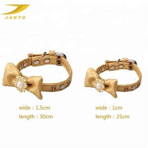Hete Verkoop Groothandel Diamanten Vlinderdas Hoge Kwaliteit Leren Hondenhalsband - Product Image 5
