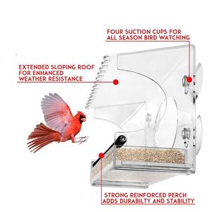 Mangeoire pour oiseaux avec fenêtre coulissante, plateau coulissant rechargeable, en acrylique, résiste aux vidange d'<span class=keywords><strong>eau</strong></span> <span class=keywords><strong>de</strong></span> <span class=keywords><strong>pluie</strong></span> et aux intempéries - Product Image 5